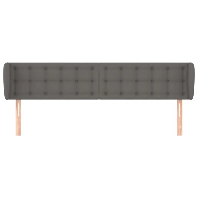 Tête de lit avec oreilles Gris 183x23x78/88 cm Similicuir