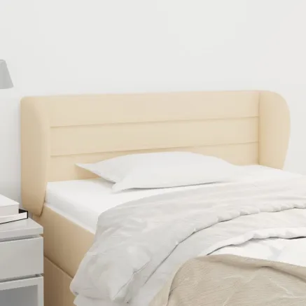 Tête de lit avec oreilles Crème 83x23x78/88 cm Tissu
