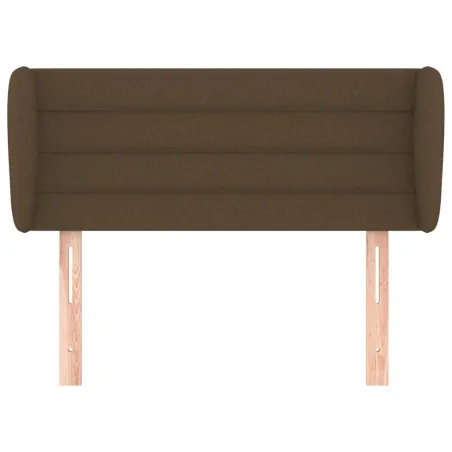 Tête de lit avec oreilles Marron foncé 93x23x78/88 cm Tissu