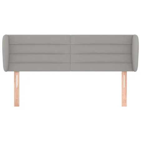 Tête de lit avec oreilles Gris clair 147x23x78/88 cm Tissu