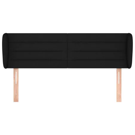 Tête de lit avec oreilles Noir 147x23x78/88 cm Tissu