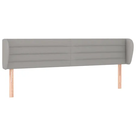 Tête de lit avec oreilles Gris clair 163x23x78/88 cm Tissu