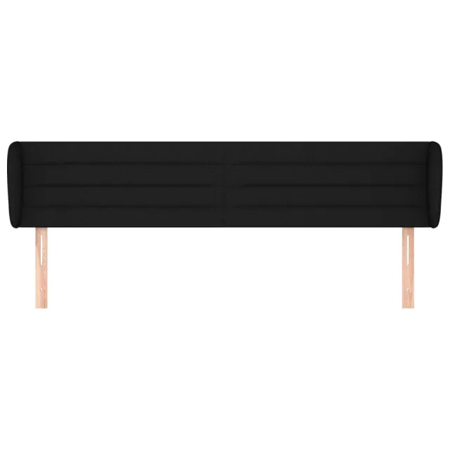 Tête de lit avec oreilles Noir 163x23x78/88 cm Tissu