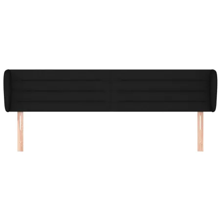 Tête de lit avec oreilles Noir 183x23x78/88 cm Tissu