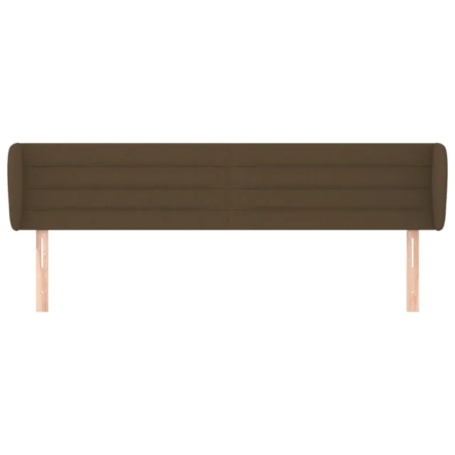 Tête de lit avec oreilles Marron foncé 183x23x78/88 cm Tissu