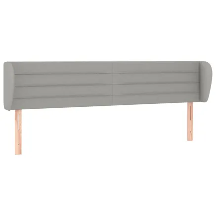 Tête de lit avec oreilles Gris clair 203x23x78/88 cm Tissu 2