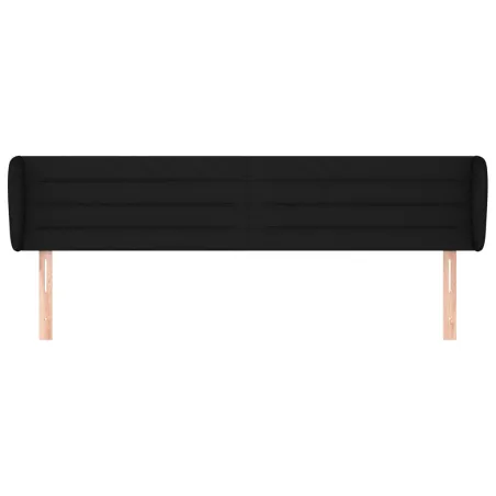 Tête de lit avec oreilles Noir 203x23x78/88 cm Tissu