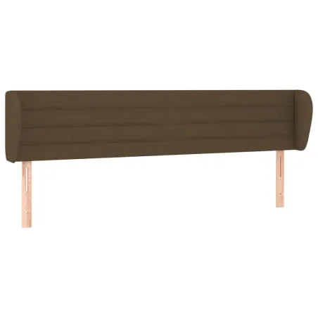 Tête de lit avec oreilles Marron foncé 203x23x78/88 cm Tissu
