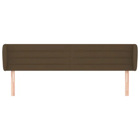 Tête de lit avec oreilles Marron foncé 203x23x78/88 cm Tissu