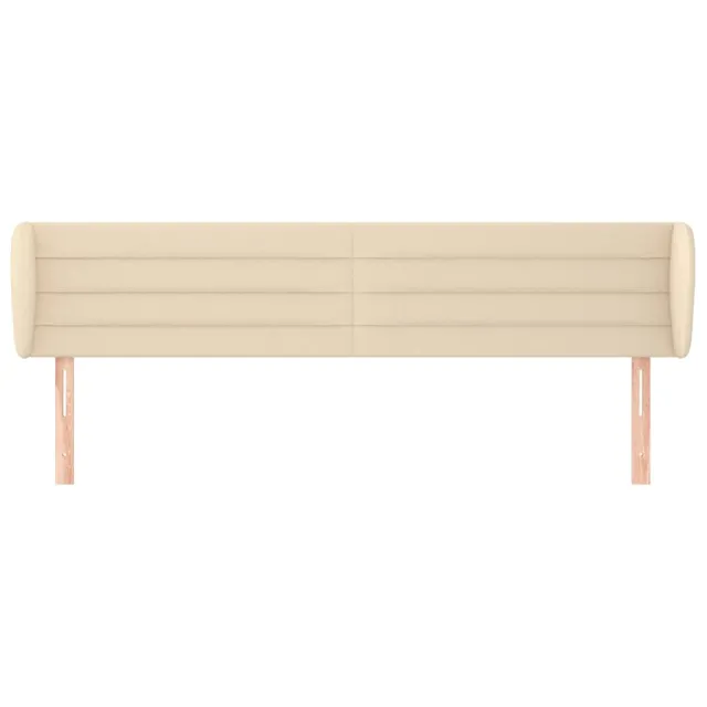 Tête de lit avec oreilles Crème 203x23x78/88 cm Tissu