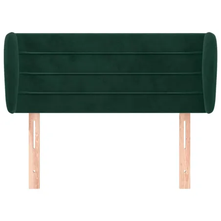 Tête de lit avec oreilles Vert foncé 83x23x78/88 cm Velours