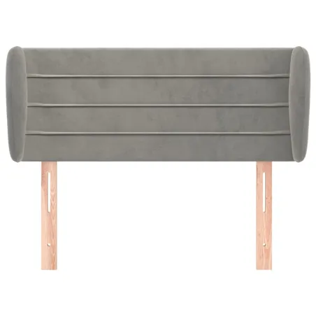 Tête de lit avec oreilles Gris clair 93x23x78/88 cm Velours