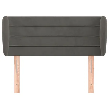 Tête de lit avec oreilles Gris foncé 93x23x78/88 cm Velours