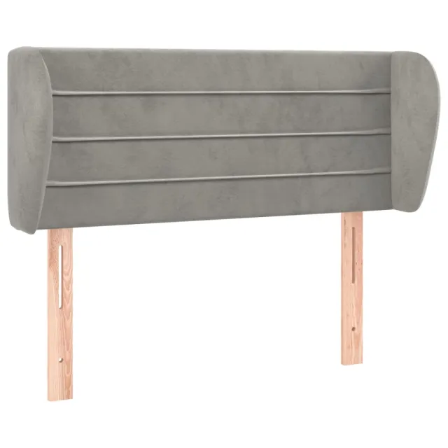 Tête de lit avec oreilles Gris clair 103x23x78/88 cm Velours