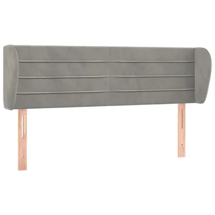Tête de lit avec oreilles Gris clair 147x23x78/88 cm Velours 2