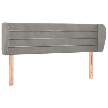 Tête de lit avec oreilles Gris clair 147x23x78/88 cm Velours