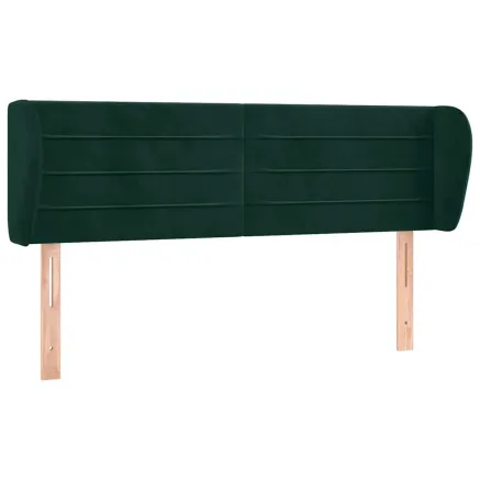 Tête de lit avec oreilles Vert foncé 147x23x78/88 cm Velours 2