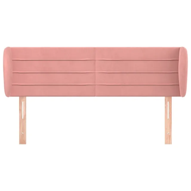 Tête de lit avec oreilles Rose 147x23x78/88 cm Velours