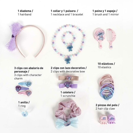 Accessori per i Capelli Stitch Rosa 24 Pezzi