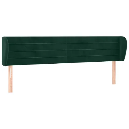 Tête de lit avec oreilles Vert foncé 183x23x78/88 cm Velours