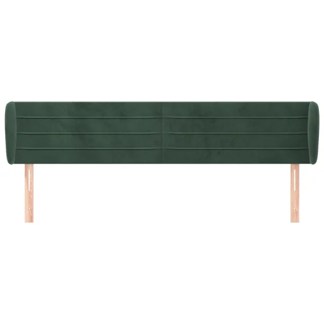 Tête de lit avec oreilles Vert foncé 183x23x78/88 cm Velours