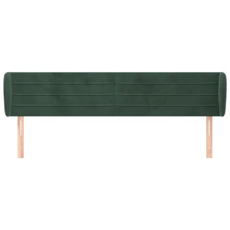 Tête de lit avec oreilles Vert foncé 183x23x78/88 cm Velours