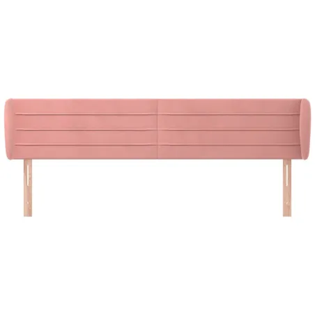 Tête de lit avec oreilles Rose 183x23x78/88 cm Velours