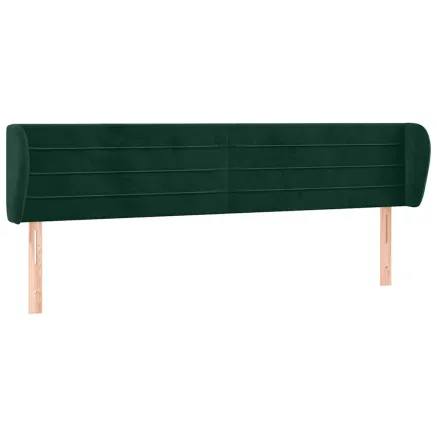 Tête de lit avec oreilles Vert foncé 203x23x78/88 cm Velours 2