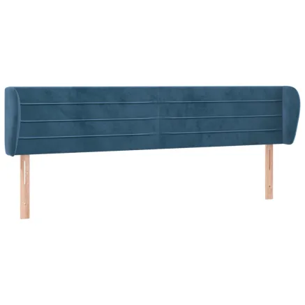 Tête de lit avec oreilles Bleu foncé 203x23x78/88 cm Velours 2