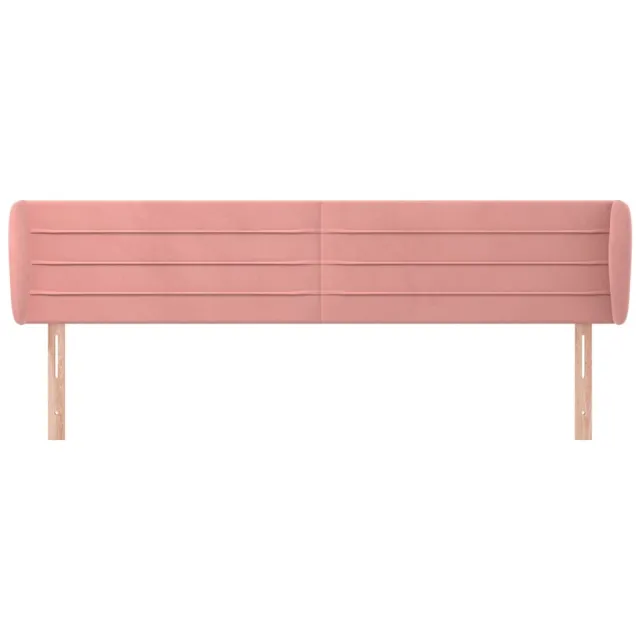 Tête de lit avec oreilles Rose 203x23x78/88 cm Velours