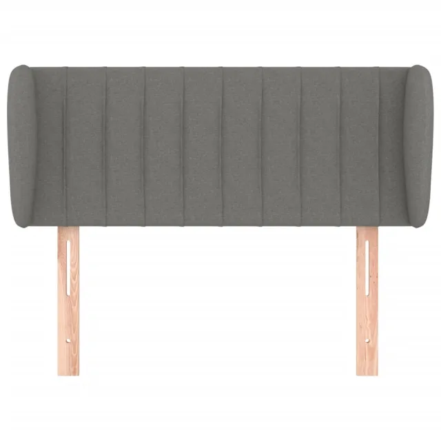 Tête de lit avec oreilles Gris foncé 83x23x78/88 cm Tissu