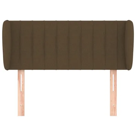 Tête de lit avec oreilles Marron foncé 93x23x78/88 cm Tissu