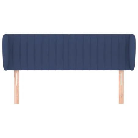 Tête de lit avec oreilles Bleu 147x23x78/88 cm Tissu