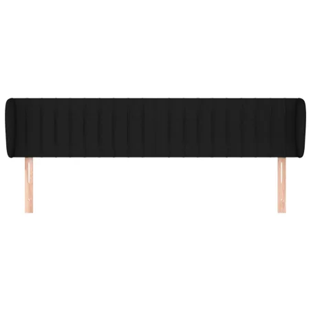 Tête de lit avec oreilles Noir 163x23x78/88 cm Tissu