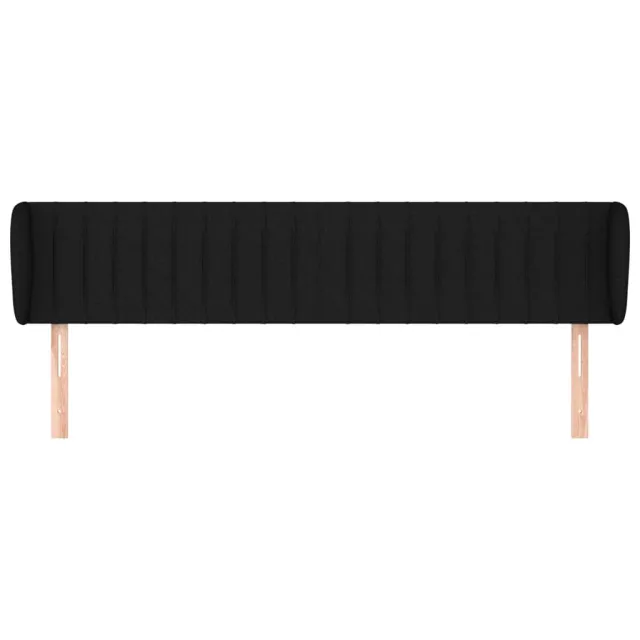 Tête de lit avec oreilles Noir 183x23x78/88 cm Tissu