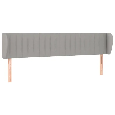 Tête de lit avec oreilles Gris clair 203x23x78/88 cm Tissu