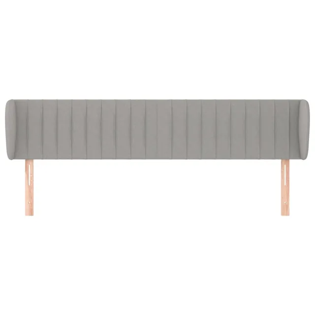 Tête de lit avec oreilles Gris clair 203x23x78/88 cm Tissu