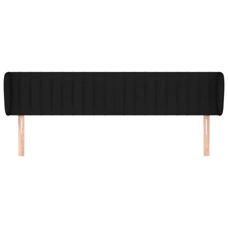 Tête de lit avec oreilles Noir 203x23x78/88 cm Tissu