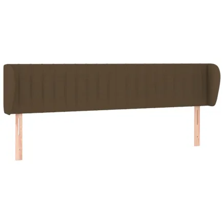 Tête de lit avec oreilles Marron foncé 203x23x78/88 cm Tissu 2