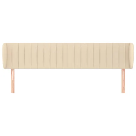 Tête de lit avec oreilles Crème 203x23x78/88 cm Tissu