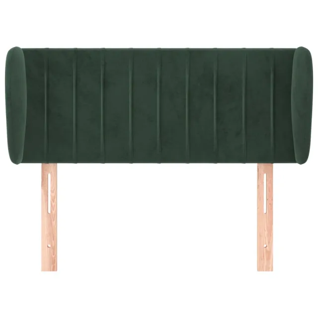 Tête de lit avec oreilles Vert foncé 93x23x78/88 cm Velours