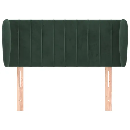 Tête de lit avec oreilles Vert foncé 93x23x78/88 cm Velours
