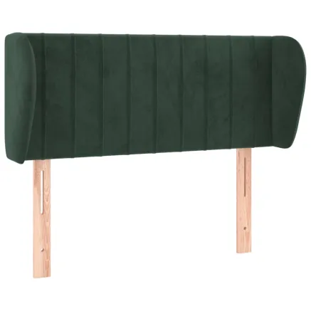Tête de lit avec oreilles Vert foncé 103x23x78/88 cm Velours 2