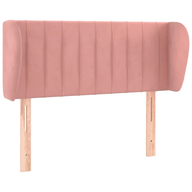 Tête de lit avec oreilles Rose 103x23x78/88 cm Velours