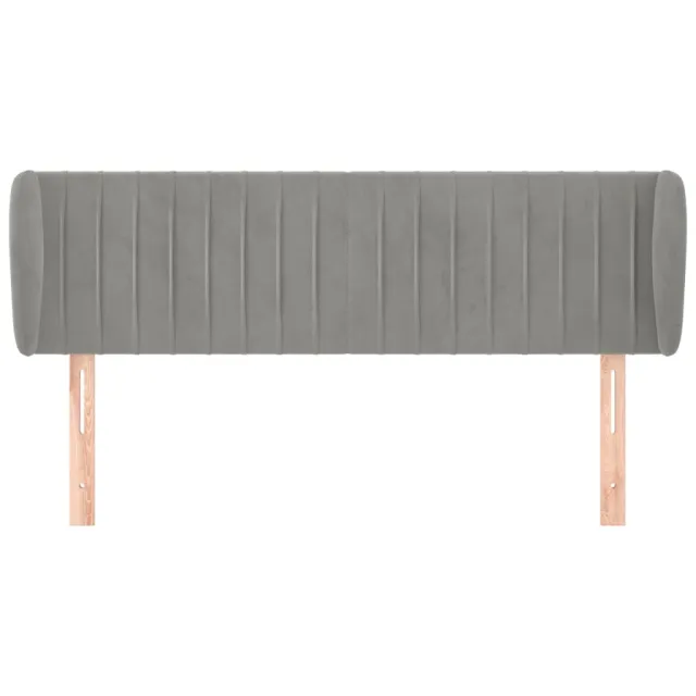 Tête de lit avec oreilles Gris clair 147x23x78/88 cm Velours