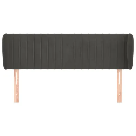 Tête de lit avec oreilles Gris foncé 147x23x78/88 cm Velours