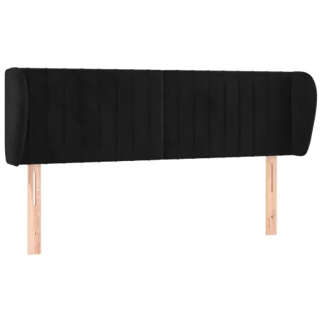 Tête de lit avec oreilles Noir 147x23x78/88 cm Velours
