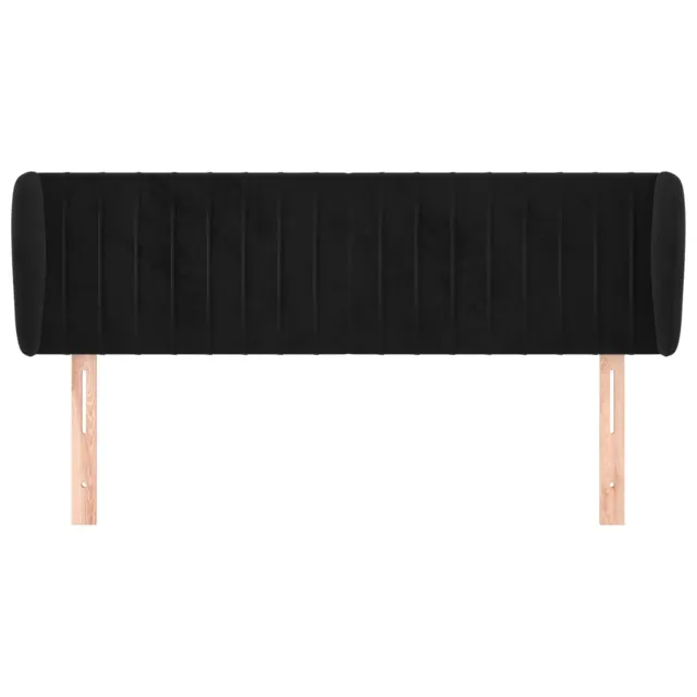 Tête de lit avec oreilles Noir 147x23x78/88 cm Velours