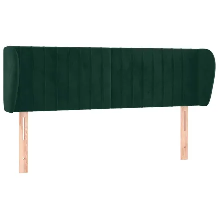 Tête de lit avec oreilles Vert foncé 147x23x78/88 cm Velours 2