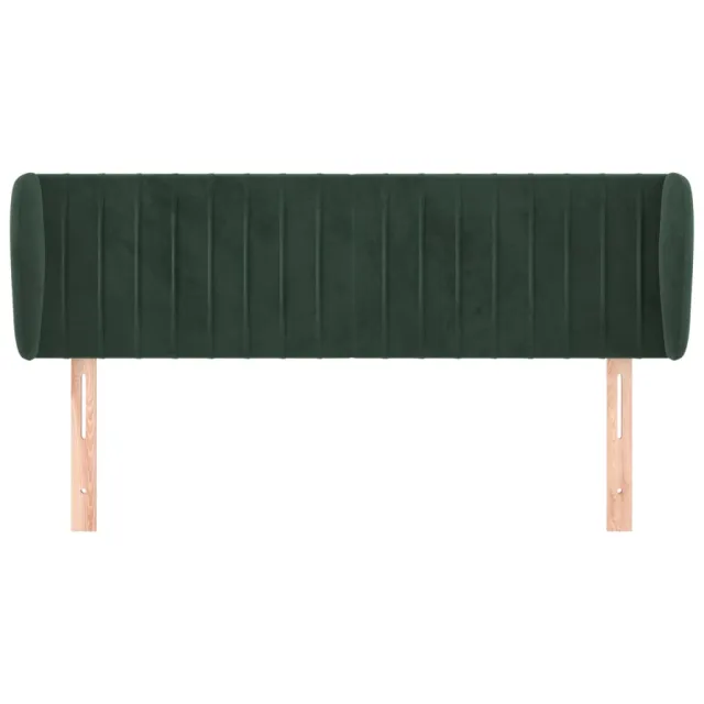 Tête de lit avec oreilles Vert foncé 147x23x78/88 cm Velours